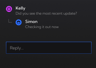 An example of threaded comments inside of DXOS